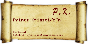 Printz Krisztián névjegykártya